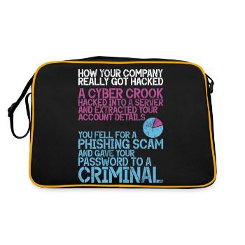 Cyber-sicherheits-hacker-hacking - Retro Tasche - Schwarz/Gold - Hinten