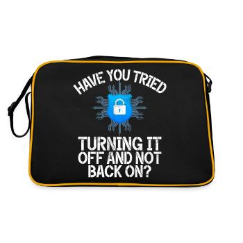 Cyber-sicherheits-hacker-hacking - Retro Tasche - Schwarz/Gold - Hinten