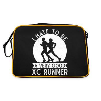 Cross Country Runner Design - XC Coach - Running - Retro Bag - black/gold - Back