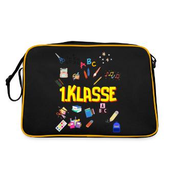 School Enrolment, 1st Grade, Back to School, School Beginners - Retro Bag - black/gold - Back