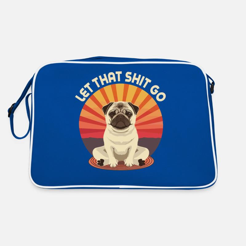 Mops Meditiert Lotus Sitz Lebensbaum Meditation Retro Tasche