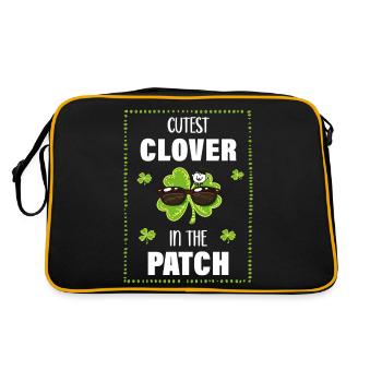 Kleeblatt Cutest Clover In The Path Shamrock - Retro Tasche - Schwarz/Gold - Hinten
