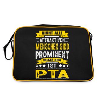Nicht Alle Menschen Sind Prominent PTA Assistent - Retro Tasche - Schwarz/Gold - Hinten