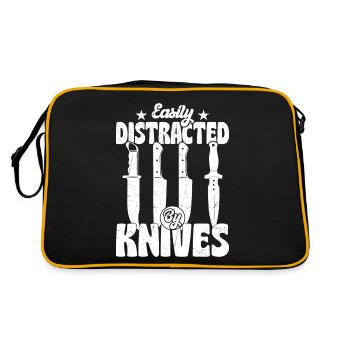 Facilement distrait par les couteaux Hobby Knife Collector - Sac Retro - noir/or - Dos