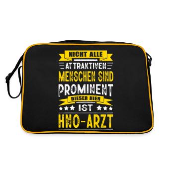 Nicht Alle Menschen Sind Prominent HNO-Arzt Arzt - Retro Tasche - Schwarz/Gold - Hinten