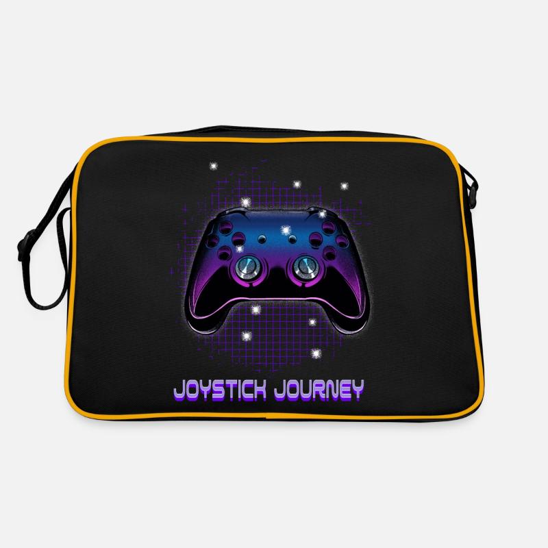 Gamers Video Gaming Geek Console Game Controller - Retro Tasche - Schwarz/Gold