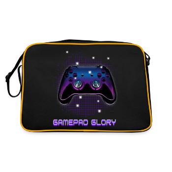 Gamers Video Gaming Geek Console Game Controller - Retro Tasche - Schwarz/Gold - Hinten