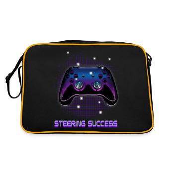 Gamers Video Gaming Geek Console Game Controller - Retro Tasche - Schwarz/Gold - Hinten