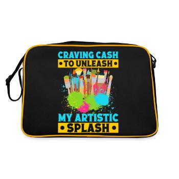 Cool Artist My Artistic Splash Painter Gift Idea - Retro Tasche - Schwarz/Gold - Hinten