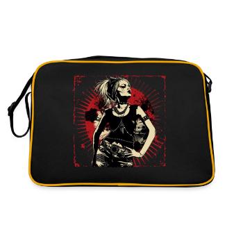 Punk Fashion Power Punker girl accessiore - Retro Tasche - Schwarz/Gold - Hinten