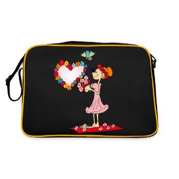 Girl wreath at wedding - Retro Bag - black/gold - Back
