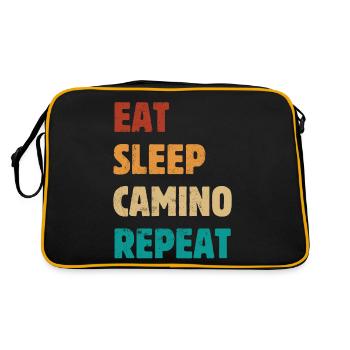 Eat Sleep Camino Repeat - Camino de Santiago - Pèlerins - Sac Retro - noir/or - Dos