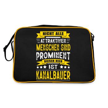 Nicht Alle Menschen Sind Prominent Kanalbauer - Retro Tasche - Schwarz/Gold - Hinten