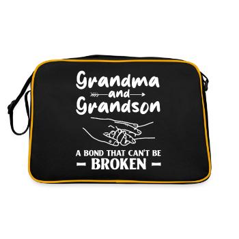 Oma und Enkel: Eine Bindung, die nicht gebrochen werden kann - Retro Tasche - Schwarz/Gold - Hinten