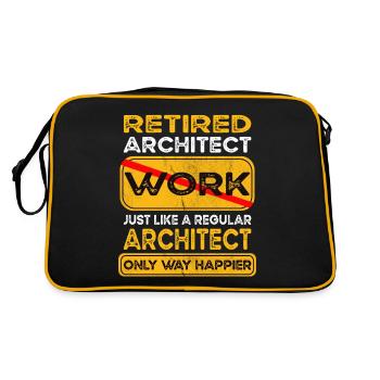Retirement architect only happier Retired - Retro Tasche - Schwarz/Gold - Hinten
