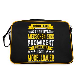 Nicht Alle Menschen Sind Prominent Modellbauer - Retro Tasche - Schwarz/Gold - Hinten
