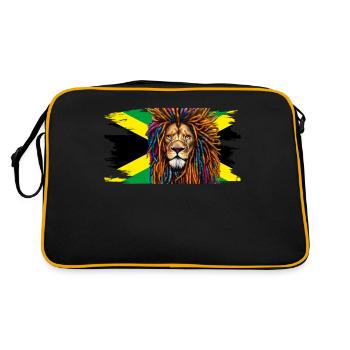 Jamaica Lion Rastafari Reggae Musique - Sac Retro - noir/or - Dos
