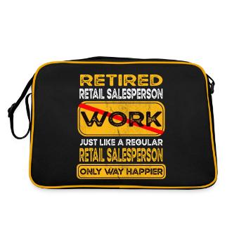 Retirement retail salesperson only happier Retired - Retro Tasche - Schwarz/Gold - Hinten
