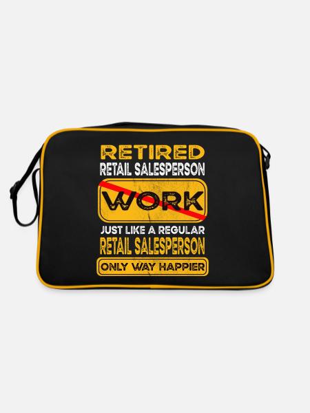 Retirement retail salesperson only happier Retired - Retro Bag - black/gold - Back
