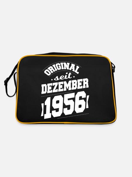 Décembre 1956 Original pour 67 ans homme femme - Sac Retro - noir/or - Dos