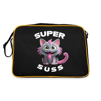 Monstre chat super mignon avec une longue langue - Sac Retro - noir/or - Dos