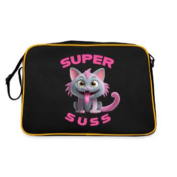 Monstre chat super mignon avec une longue langue - Sac Retro - noir/or - Dos