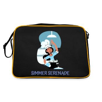 Chef Cook Kitchen Culinary Retro Bake Restaurant - Retro Tasche - Schwarz/Gold - Hinten