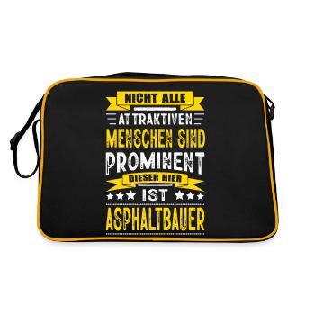Nicht Alle Menschen Sind Prominent Asphaltbauer - Retro Tasche - Schwarz/Gold - Hinten