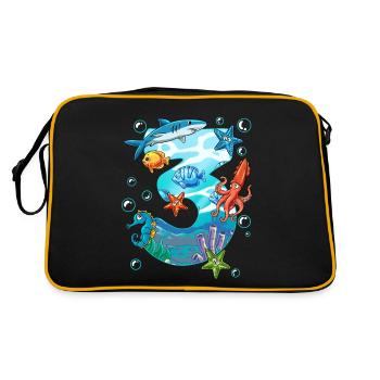 3e anniversaire créatures marines - Sac Retro - noir/or - Dos