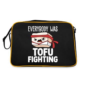 Tofu Fighting Vegetarian Vegan Veggie Tofu - Retro Bag - black/gold - Back