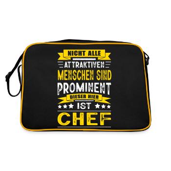 Nicht Alle Menschen Sind Prominent Chef - Retro Tasche - Schwarz/Gold - Hinten