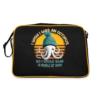 J’aimerais être une pieuvre gifler 8 personnes à la fois - Sac Retro - noir/or - Dos