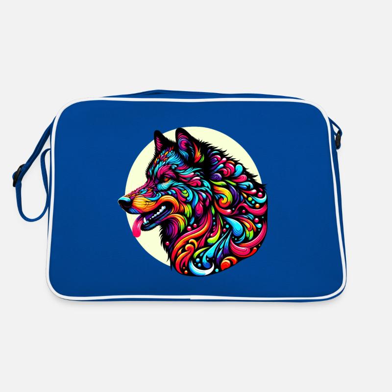 Wolf, Wolfskopf Retro Tasche
