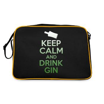 Keep Calm And Drink Gin T-Shirt - Funny Drinking - Retro Bag - black/gold - Back