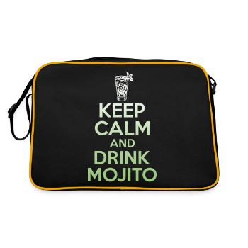 Bleib ruhig und trink Mojito T-Shirt - Funny Rum - Retro Tasche - Schwarz/Gold - Hinten