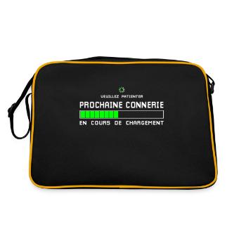 Prochaine connerie en cours de chargement - Sac Retro - noir/or - Dos