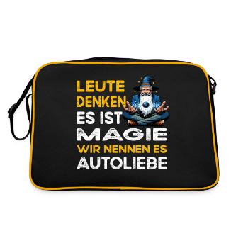 People Thinking Magic Car Love Car Mechanic - Retro Bag - black/gold - Back