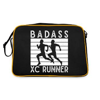 Cross Country Runner Design - XC Coach - Running - Retro Bag - black/gold - Back