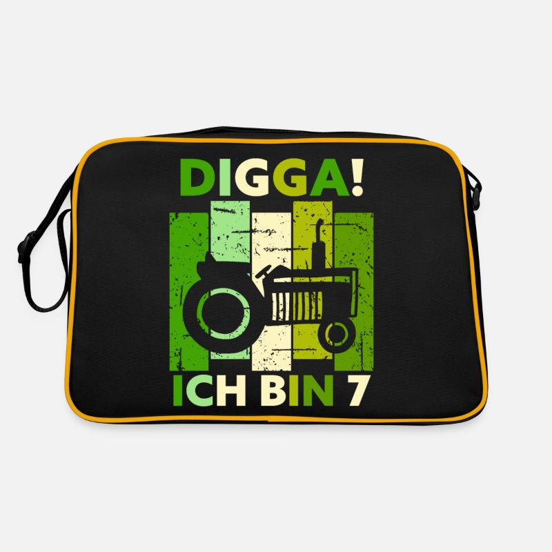 7. Geburtstag Junge Traktor Geschenk Landwirt Retro Tasche