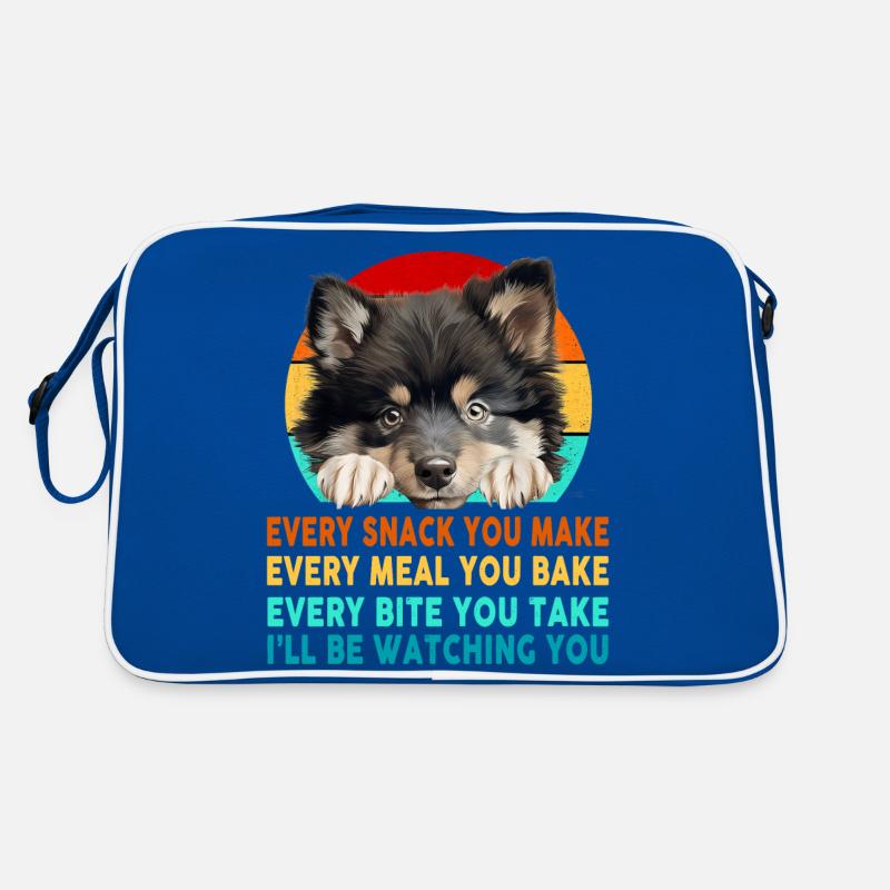 Finnischer Lapphund oder Lappie Hund Mama Papa Jeder Snack Retro Tasche