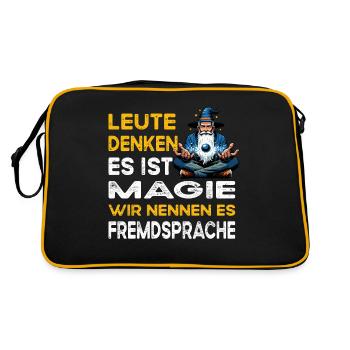 Interprètes en langues étrangères qui pensent magiques - Sac Retro - noir/or - Dos
