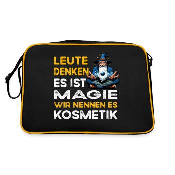 Leute denken Magie Kosmetik Kosmetiker - Retro Tasche - Schwarz/Gold - Hinten