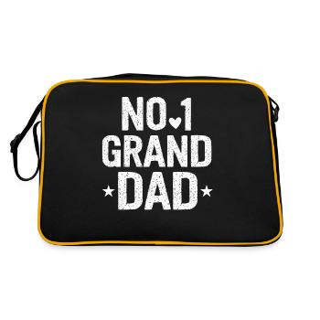 Number One Granddad Sweatshirt Best Granddad - Retro Tasche - Schwarz/Gold - Hinten