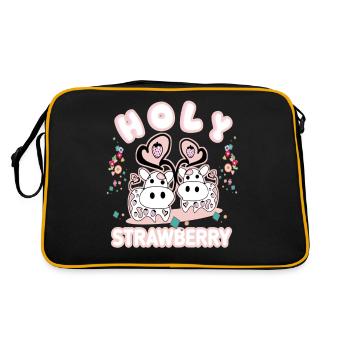 Fraise sacrée - Journée de la fraise - Vache Lustie - Sac Retro - noir/or - Dos