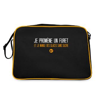 I'm walking a ferret and eating sugar-free ice cream - Retro Bag - black/gold - Back