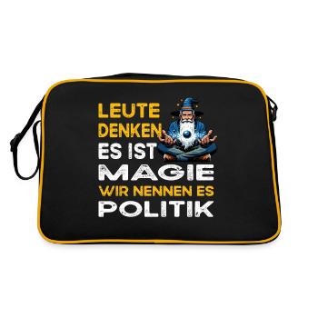 Les gens pensent à la magie, à la politique, aux politiciens, aux maires - Sac Retro - noir/or - Dos