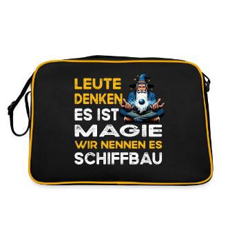 People Thinking Magic Shipbuilding Shipbuilder - Retro Bag - black/gold - Back