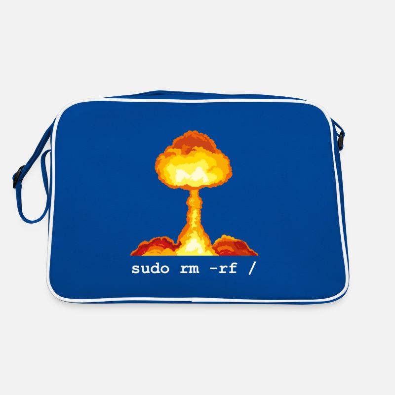 Linux Funny Linux Command Sudo RM RF für Männer Retro Tasche