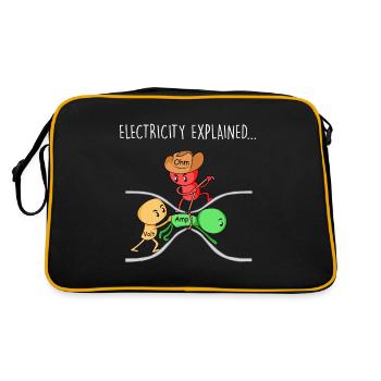 Funny Physics Teacher Electricity Explained - Retro Bag - black/gold - Back