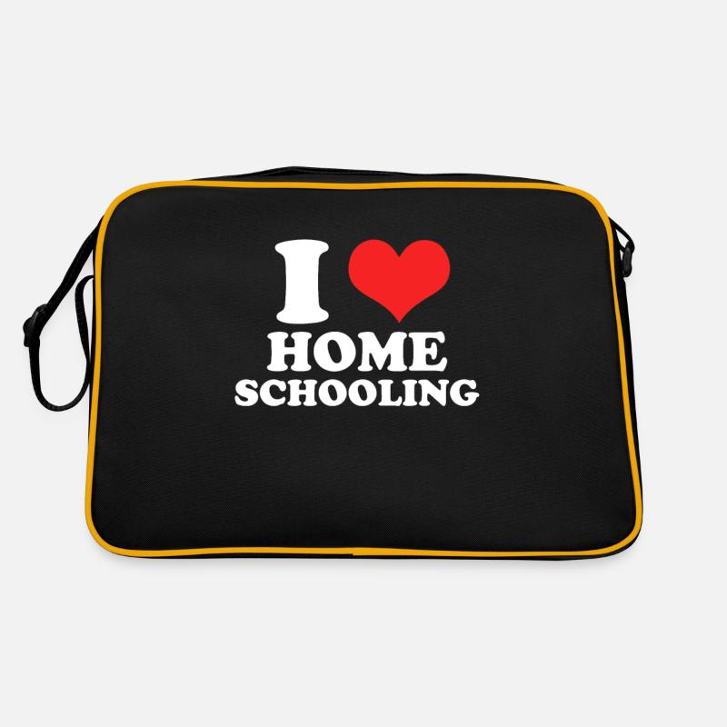 J’aime l’école à la maison L’école à la maison Maman Sac Retro
